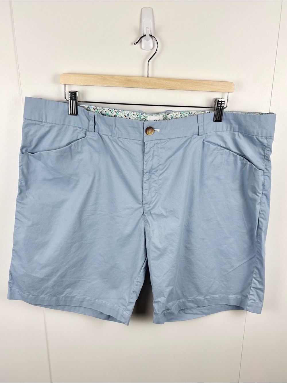 Kirrin Finch Light Blue Shorts Flat Front Chino Style Cotton Stretch sz 20
